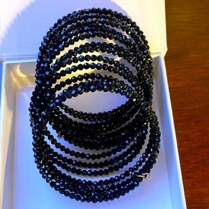 Black multilayered beaded bracelet